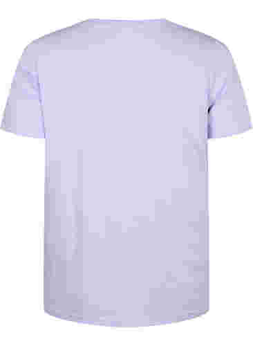 T-Shirt aus Baumwolle mit Rundhalsausschnitt und Print, Lavender FACE, Packshot image number 1