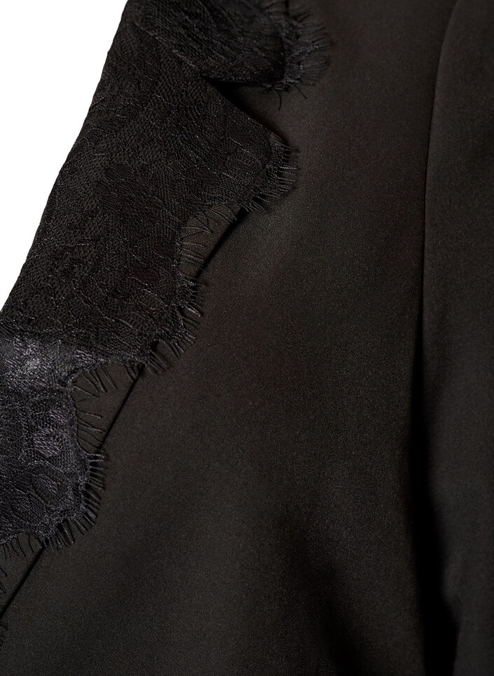Blazer mit Spitzenbesatz, Schwarz, Packshot image number 2