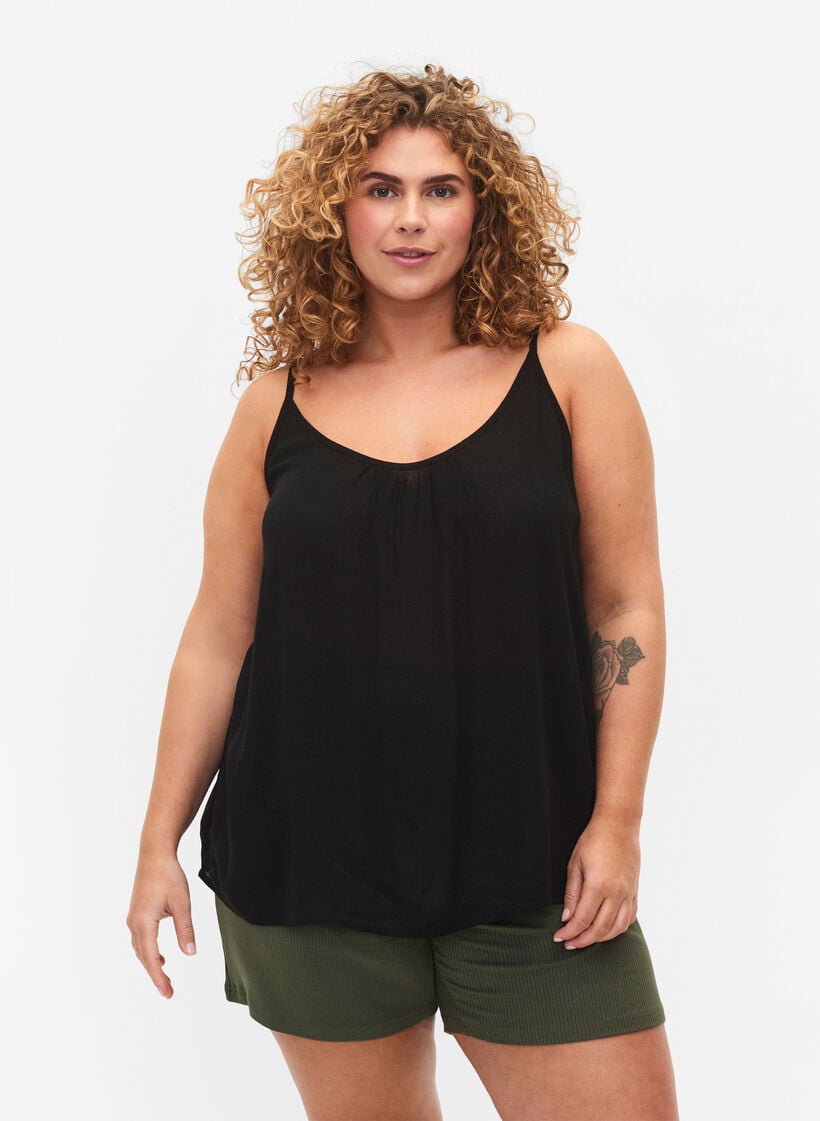 Tr&auml;gertop aus Viskose, Schwarz, Model image number 0