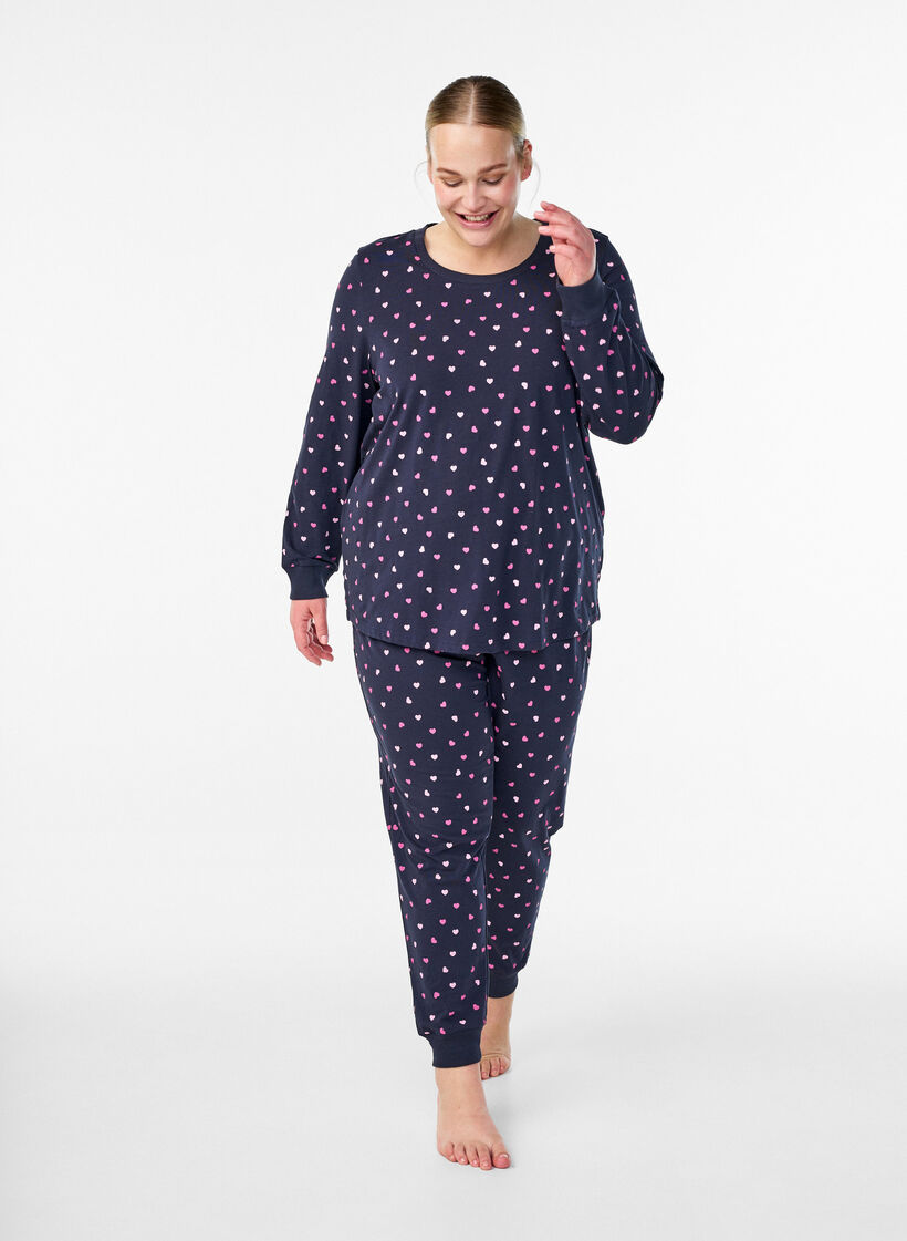 Bedrucktes Schlaftop, Blau, Model image number 1