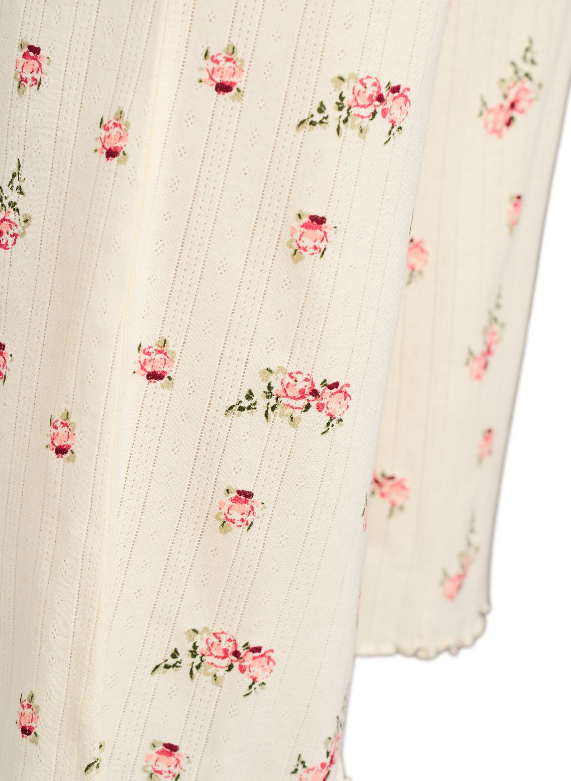 Zizzi Bio-Baumwoll-Pyjamahose mit strukturierter Oberfl&auml;che, Vanille, Packshot image number 2