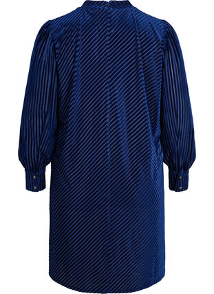 Strukturiertes Kleid aus Velours, Evening Blue, Packshot image number 1