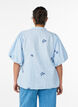 Bluse aus Baumwoll-Musselin mit Ballon&auml;rmeln und Stickereidetails, Blau, Model image number 2