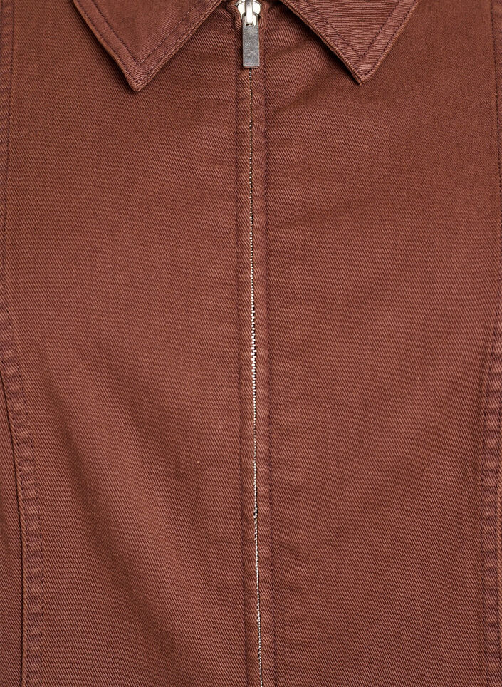Kurzes Kleid aus Twill mit Reißverschluss, Braun, Packshot image number 2
