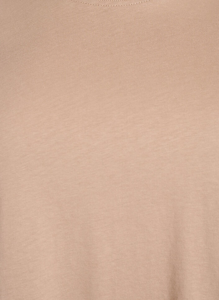 Basic-T-Shirt aus Baumwolle mit Rundhalsausschnitt, Beige, Packshot image number 2