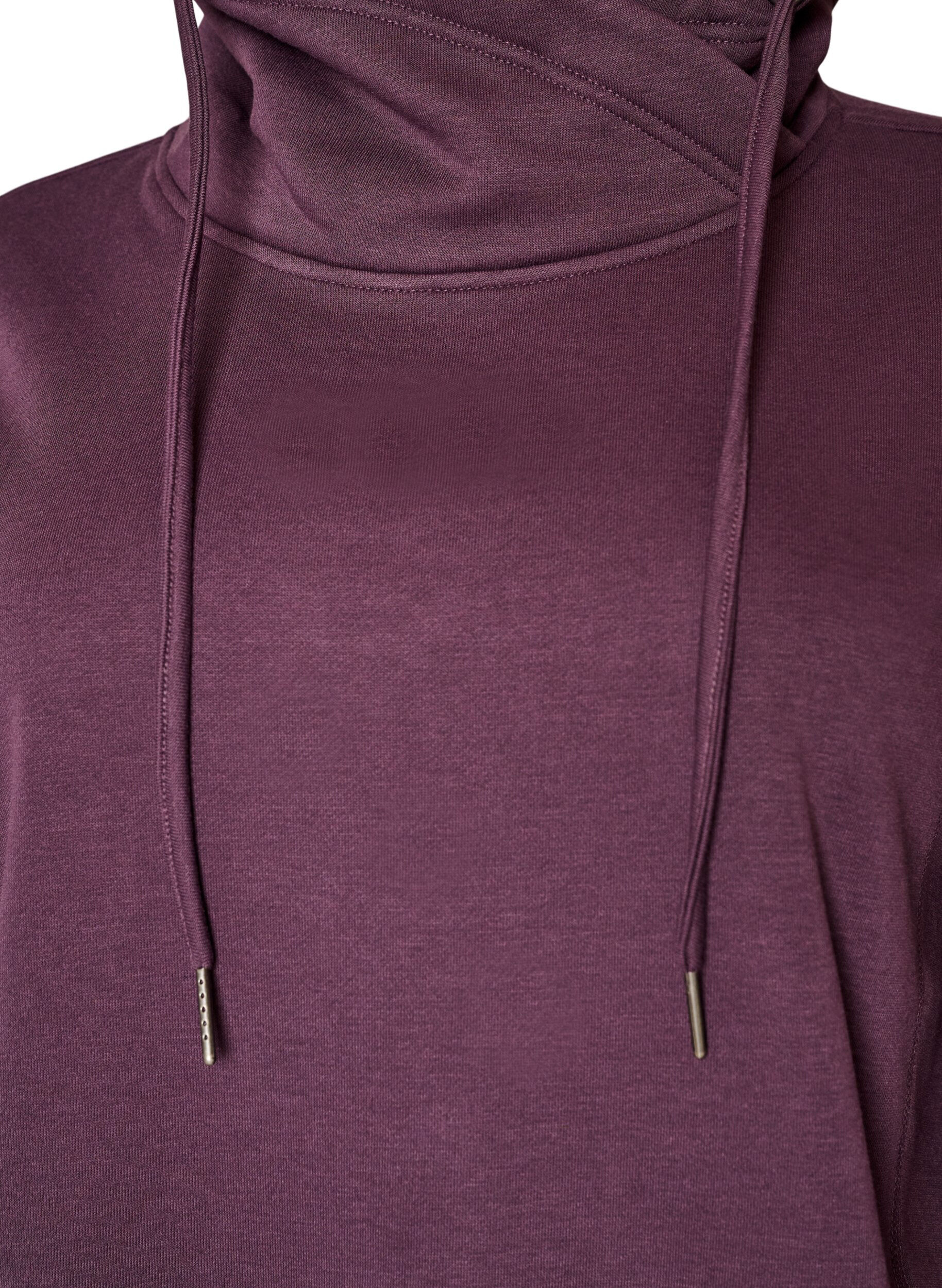 ZizziSweatshirt mit Stehkragen und Taschen, Lila, Packshot image number 2