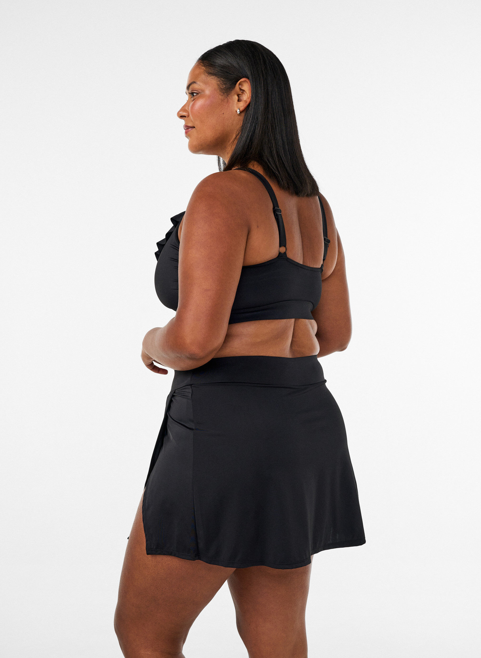 ZizziBikinihose mit Slip und Wickeloptik, Schwarz, Model image number 1