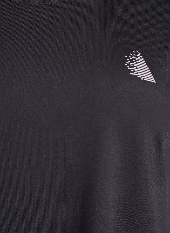 Einfarbiges Trainings-T-Shirt, Schwarz, Packshot image number 2