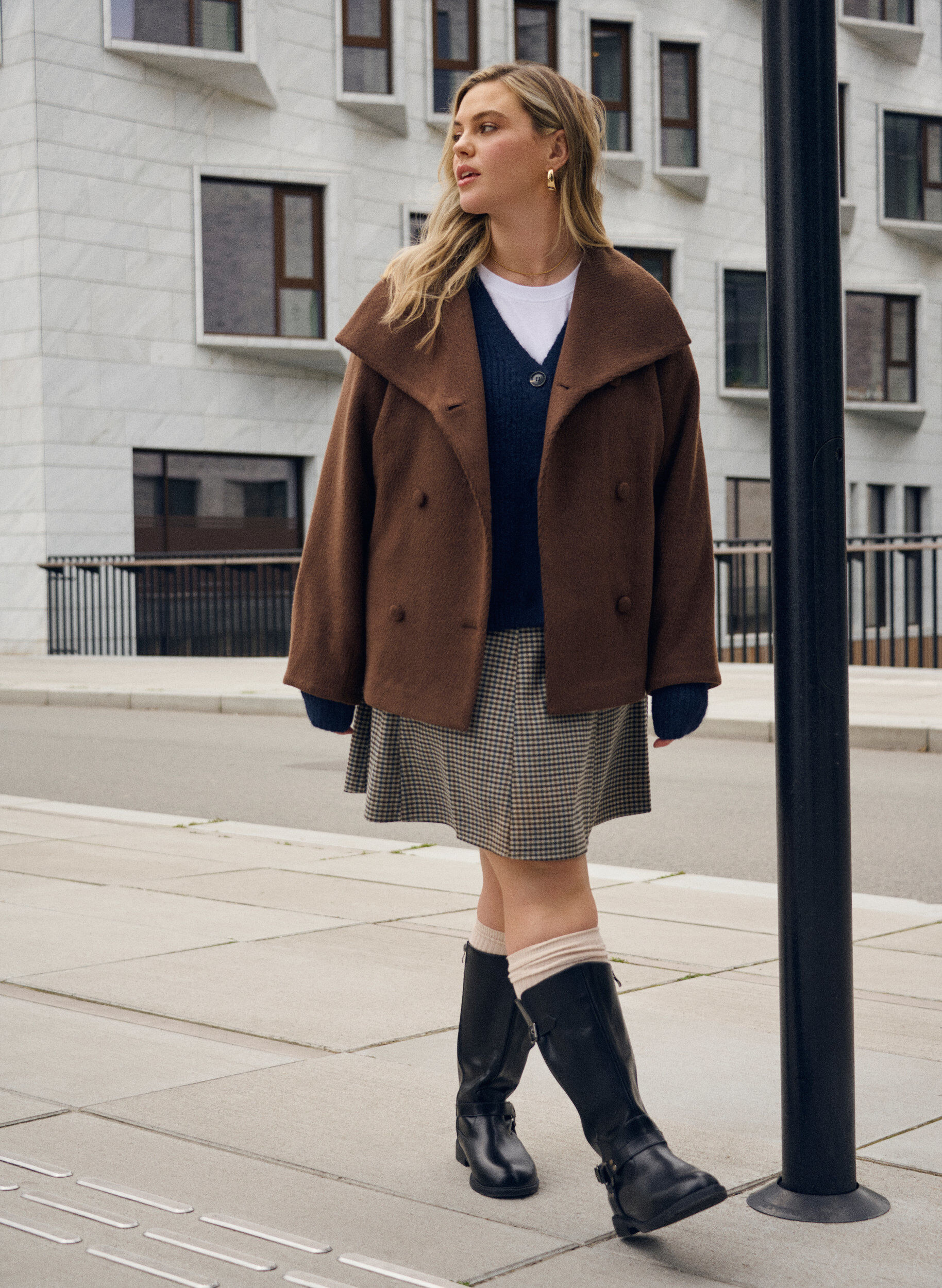 Zizzi Kurzer A-Linien-Rock, Braun, Image image number 0