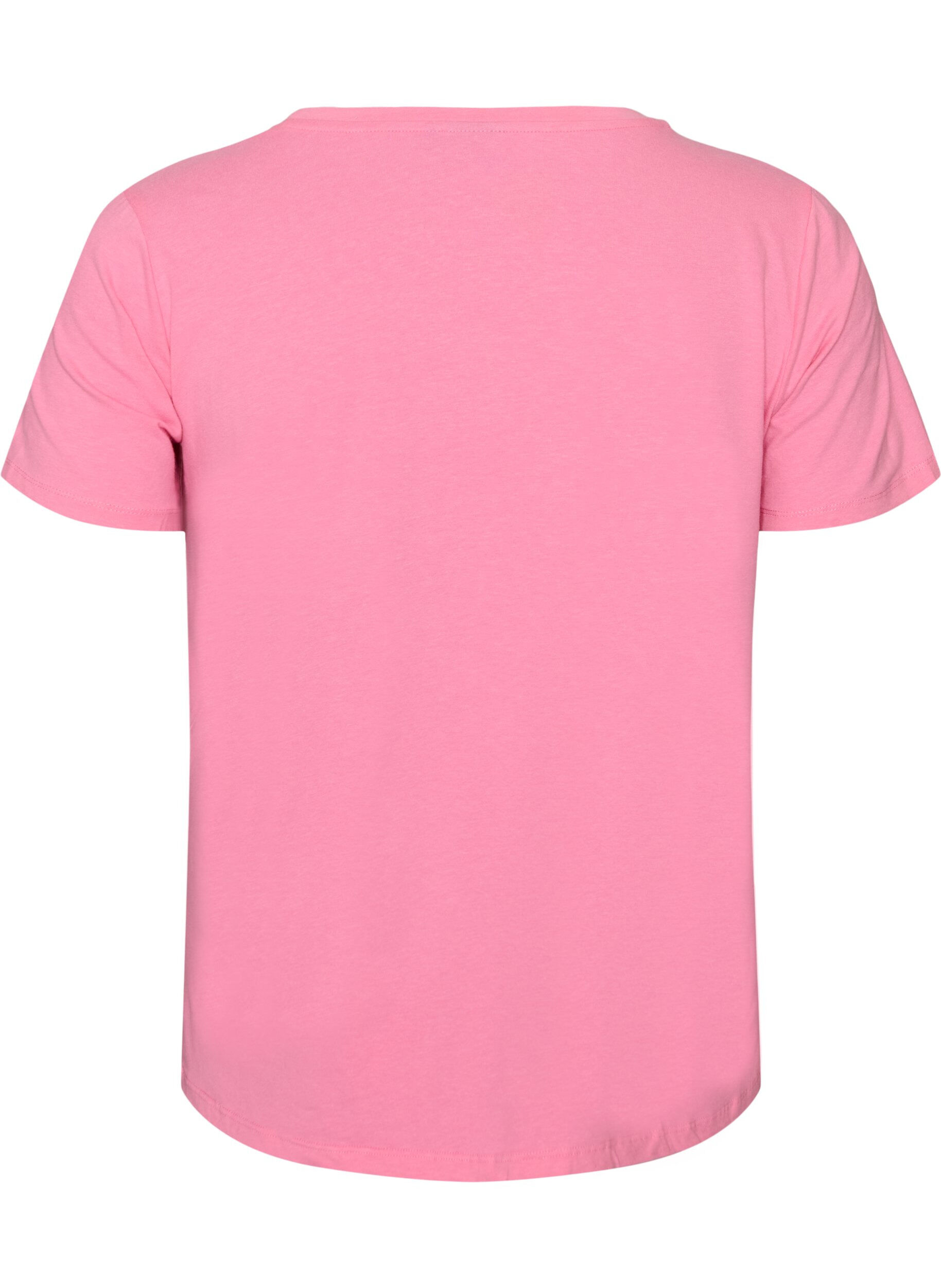 ZizziEinfarbiges basic T-Shirt aus Baumwolle, Pink, Packshot image number 1