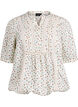 Bluse mit Print und 1/2-&Auml;rmeln, Wei&szlig;, Packshot image number 0