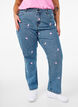 High-Waist-Jeans Gemma mit Herzen, Blau, Model image number 2