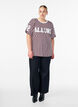 T-Shirt mit Streifen und sportlichem Print, Dunkles Bordeaux, Model image number 1