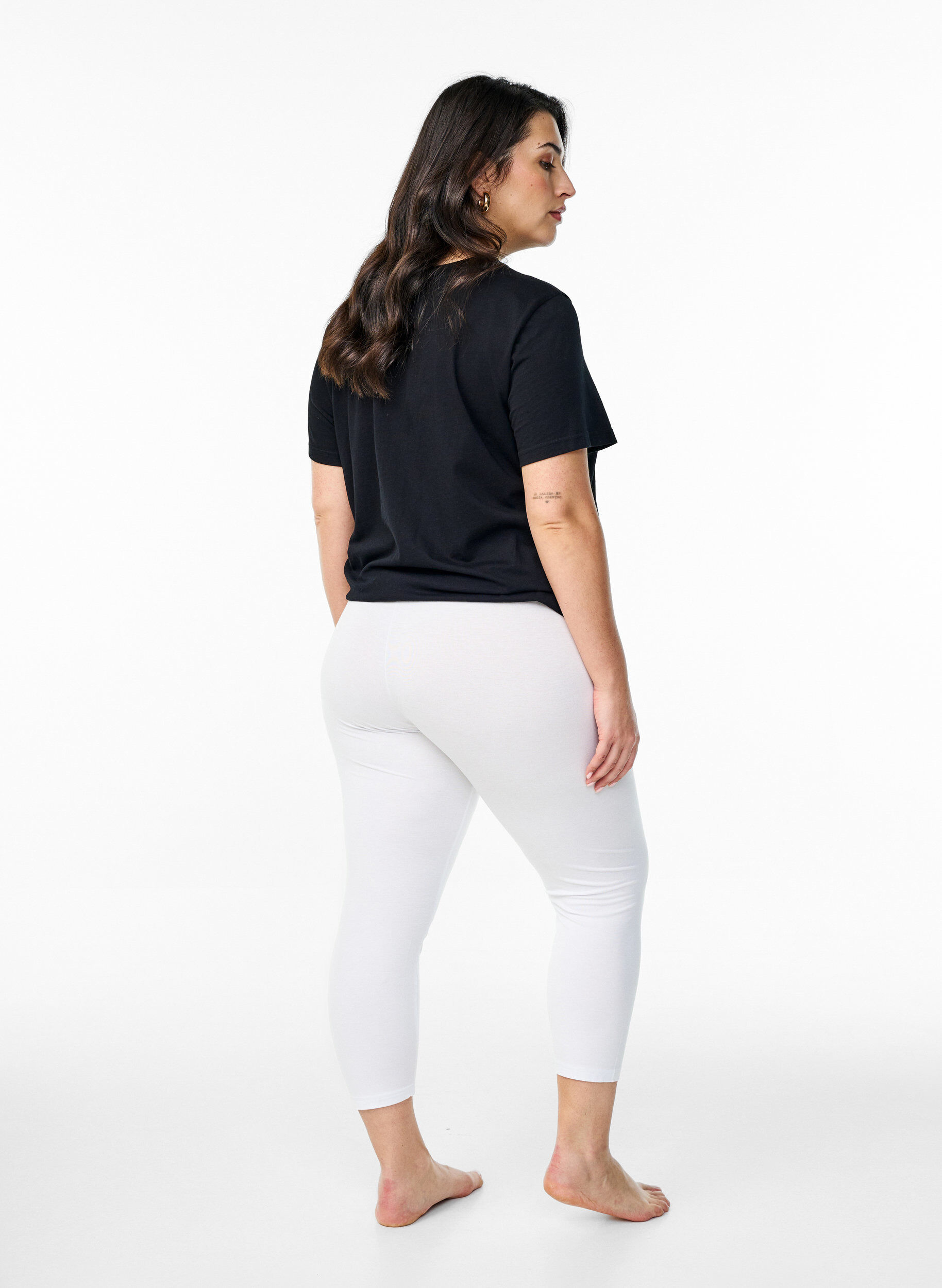 ZizziBasic 3/4-Leggings aus Viskose, Wei&szlig;, Model image number 2
