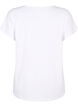 T-Shirt mit V-Ausschnitt und Brusttasche, Bright White, Packshot image number 1