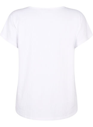 T-Shirt mit V-Ausschnitt und Brusttasche, Bright White, Packshot image number 1