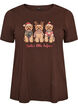 Weihnachts-T-Shirt aus Bio-Baumwolle, Braun, Packshot image number 0