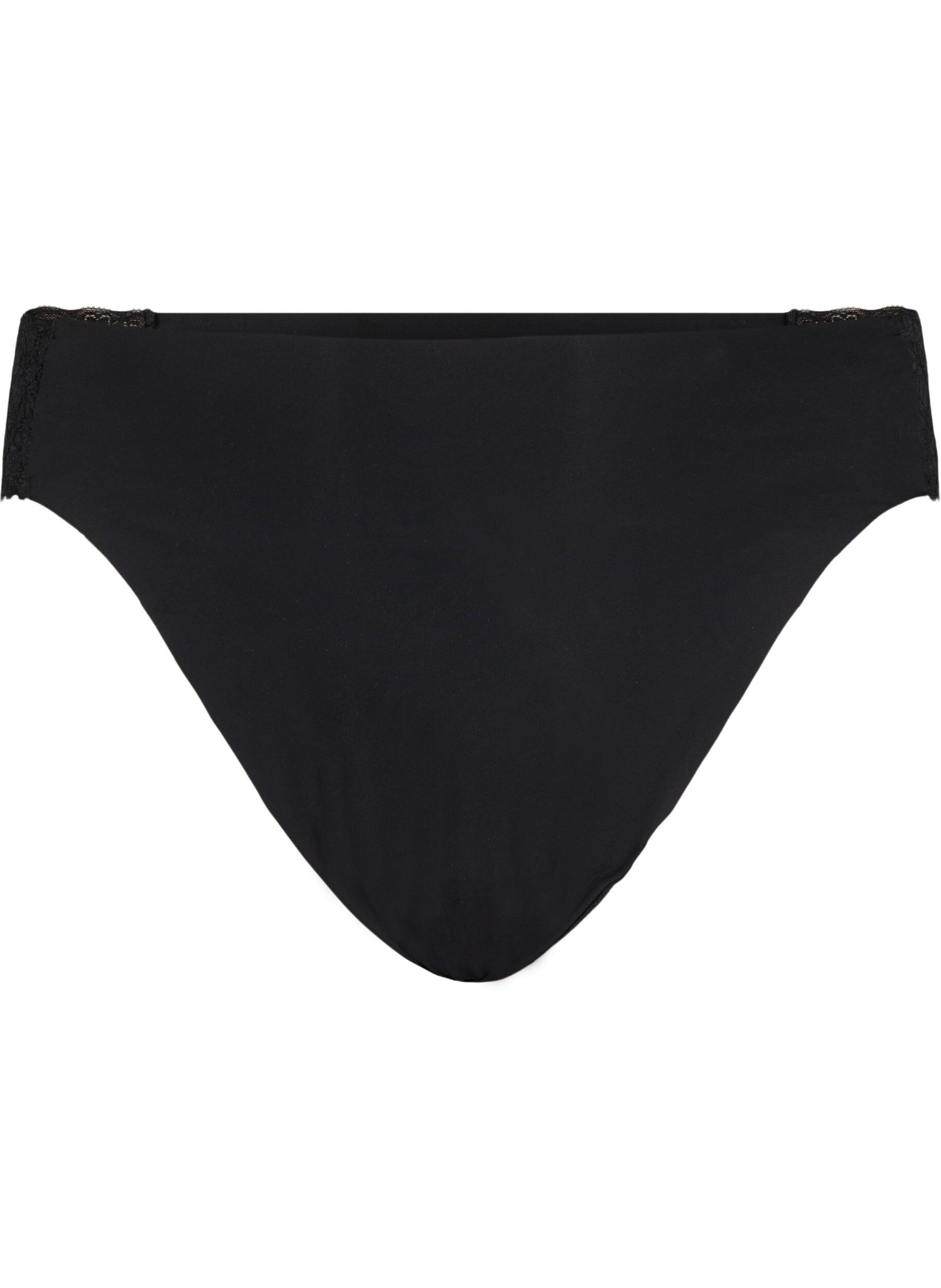 Zizzi 2-pack Brazilian Slip mit normaler Taille, Schwarz, Packshot image number 2