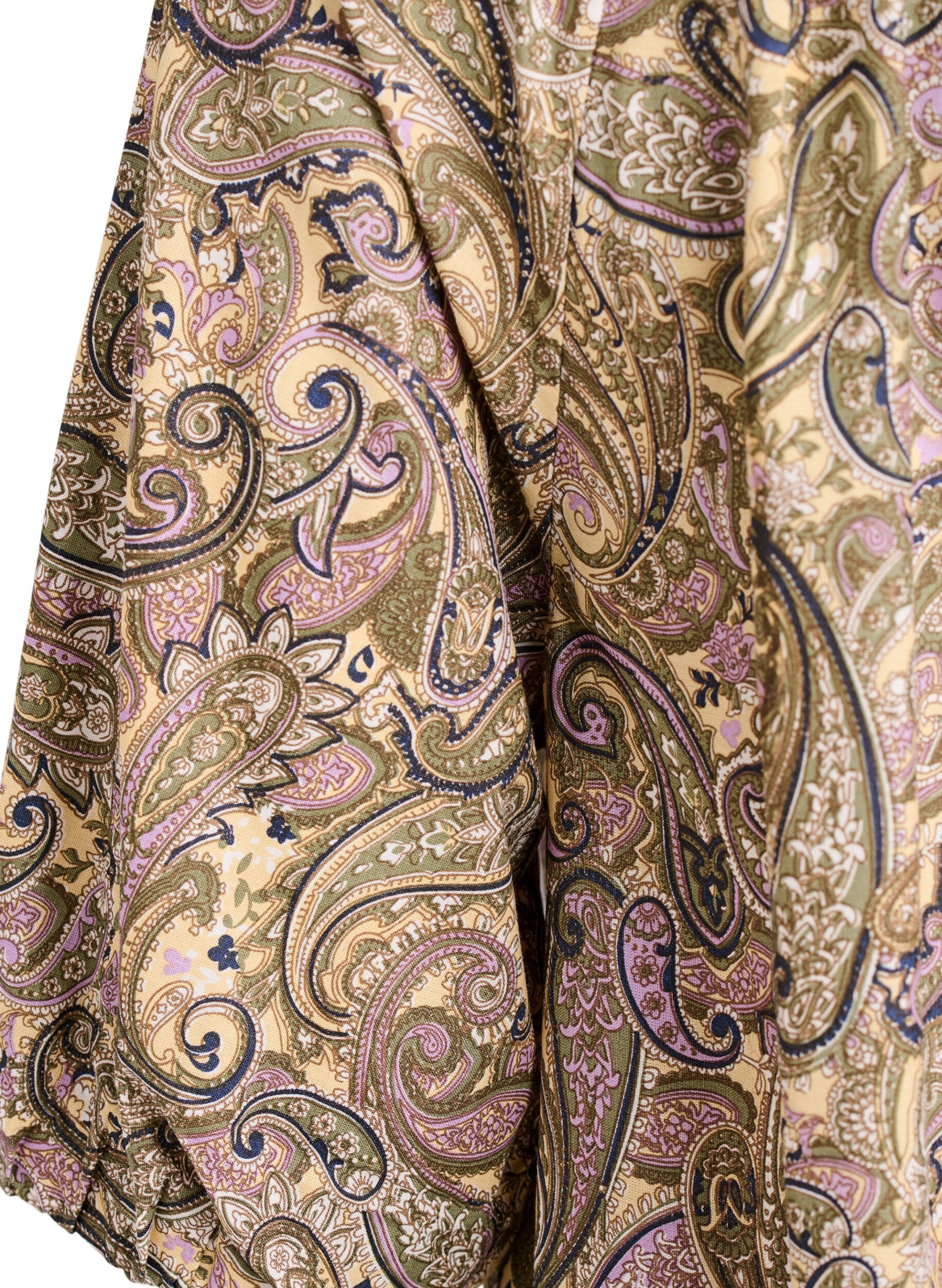 ZizziBluse aus Viskose mit Paisley-Muster und Bindeband, Gelb, Packshot image number 3