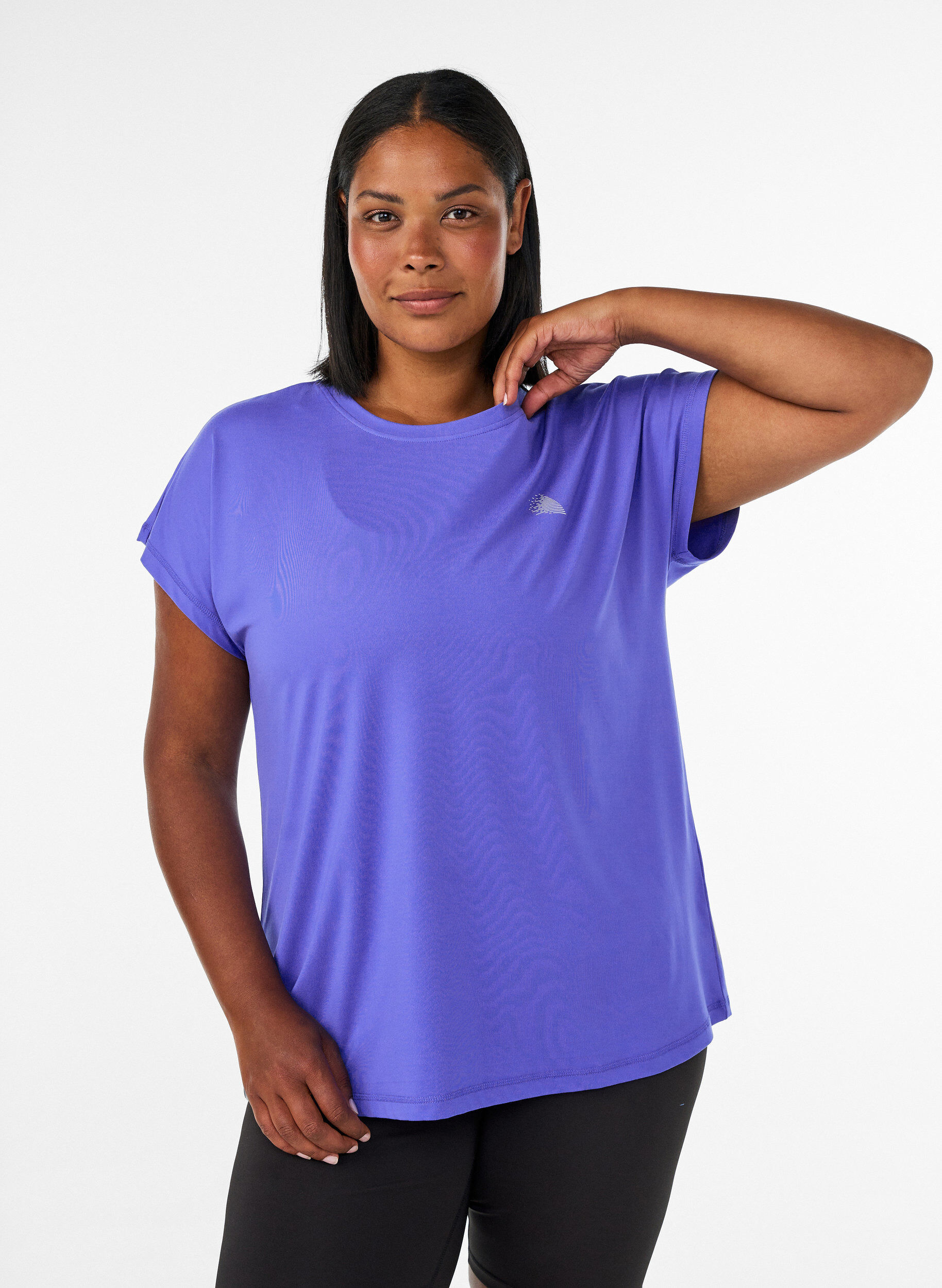 ZizziEinfarbiges Trainings-T-Shirt, Blau, Model image number 0