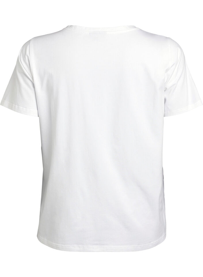 T-Shirt aus Bio-Baumwolle mit floralem Print, B. White w. Rose, Packshot image number 1