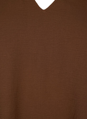 V-Ausschnitt Bluse mit langen Ärmeln, Chestnut, Packshot image number 2