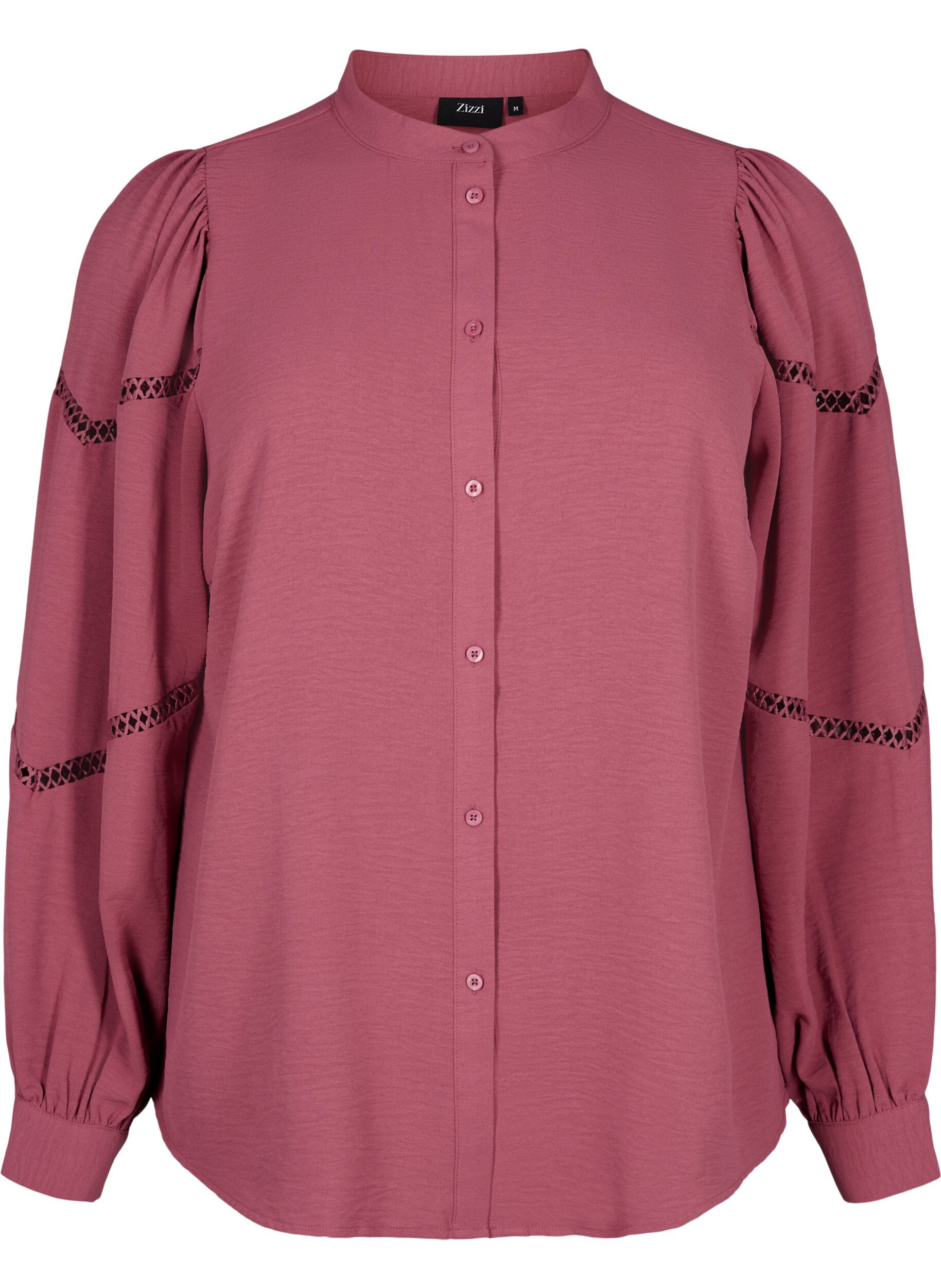 Zizzi  Hemdbluse mit geh&auml;kelten Verzierungen, Dry Rose, Packshot image number 0
