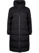 Langer Winter-Steppmantel mit Kapuze, Schwarz, Packshot image number 0