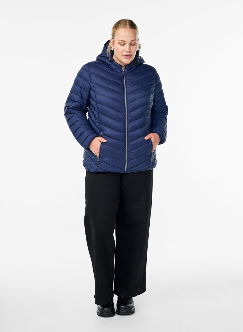 Leichte Jacke mit Kapuze, Blau, Model image number 1