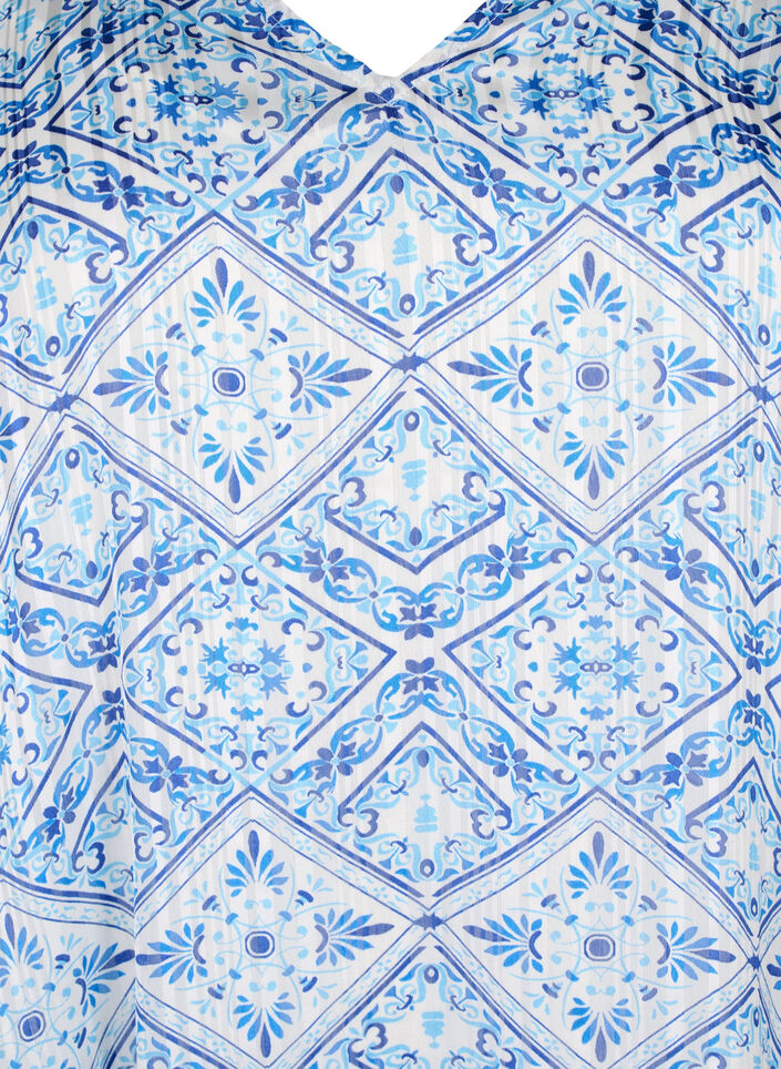 Bedrucktes Kleid mit V-Ausschnitt und 3/4-Ärmeln, Birch Graphic AOP, Packshot image number 2