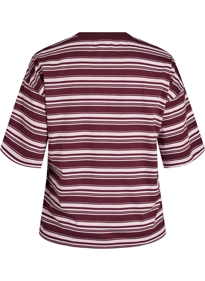 Kastiges T-Shirt mit Streifenmuster, Rot, Packshot image number 1