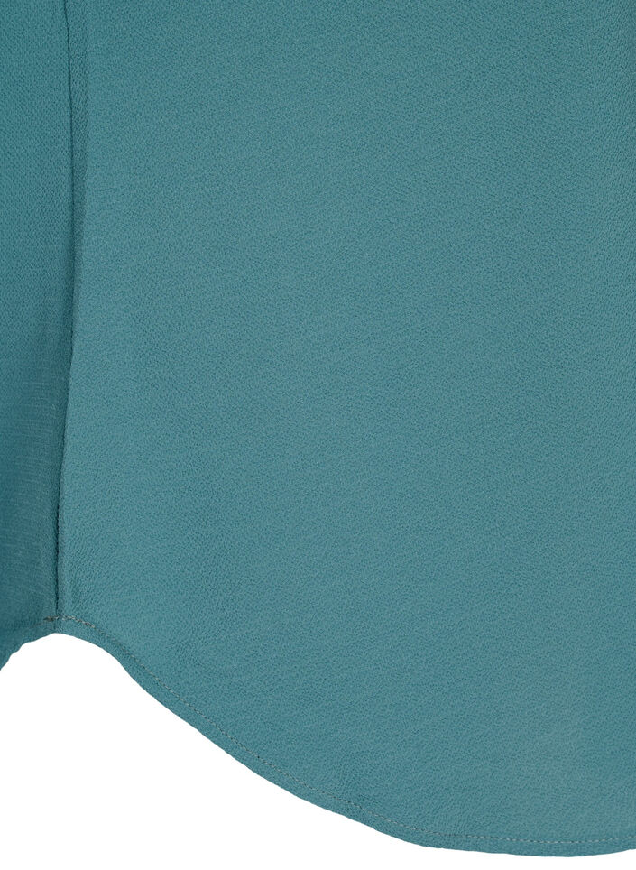 Bluse mit kurzen &Auml;rmeln und Rundhalsausschnitt, Gr&uuml;n, Packshot image number 3