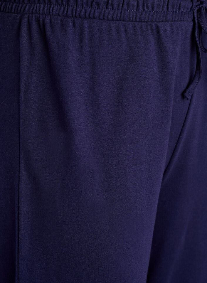 Baumwoll-Pyjamahose mit hohem Bund, Blau, Packshot image number 2