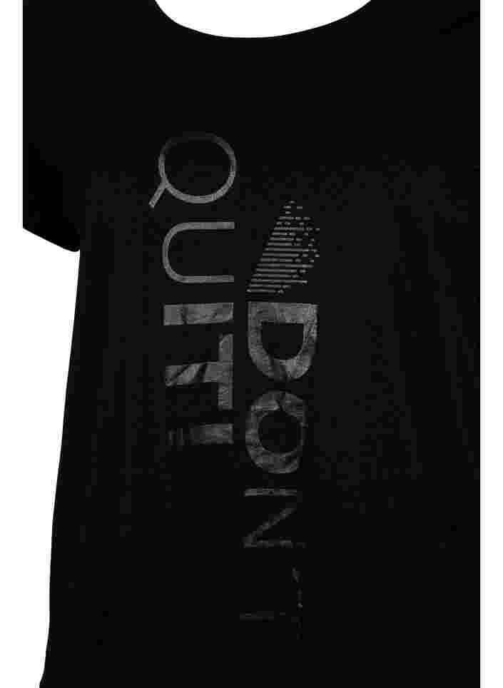 Trainings-T-Shirt mit Print, Black Don't Quit , Packshot image number 2