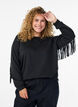 Sweatshirt mit Fransen, Schwarz, Model image number 0