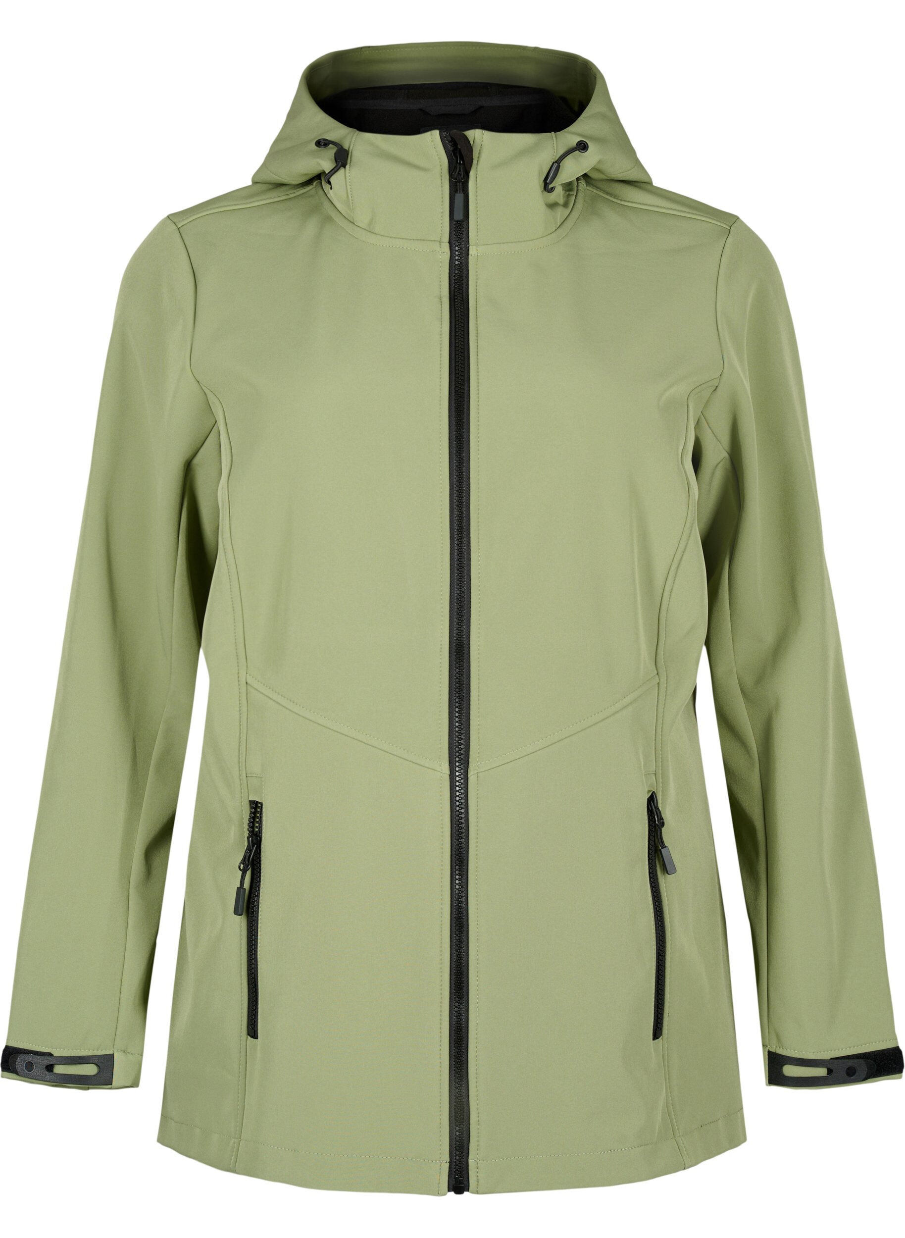 Zizzi Kurze Softshell-Jacke mit Taschen, Oil Green, Packshot image number 0