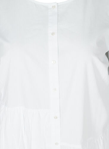 Hemdkleid aus Baumwolle mit Puffärmeln, Bright White, Packshot image number 2
