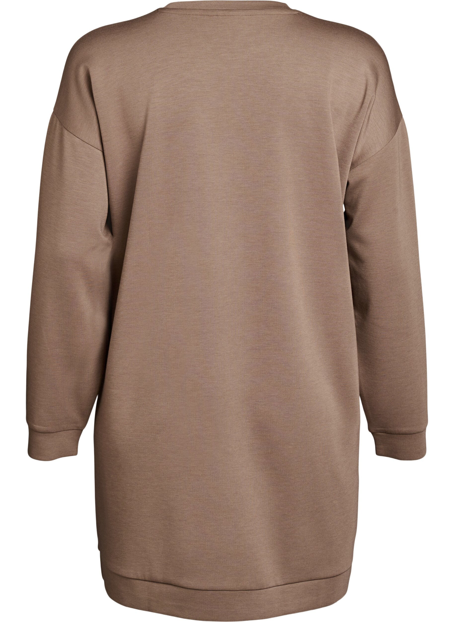 Zizzi Sweatshirtkleid aus Modal-Mischung, Fossil , Packshot image number 1