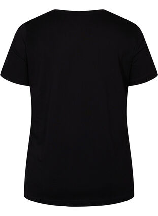 Kurzärmeliges Baumwoll-T-Shirt mit Print, Black Love, Packshot image number 1