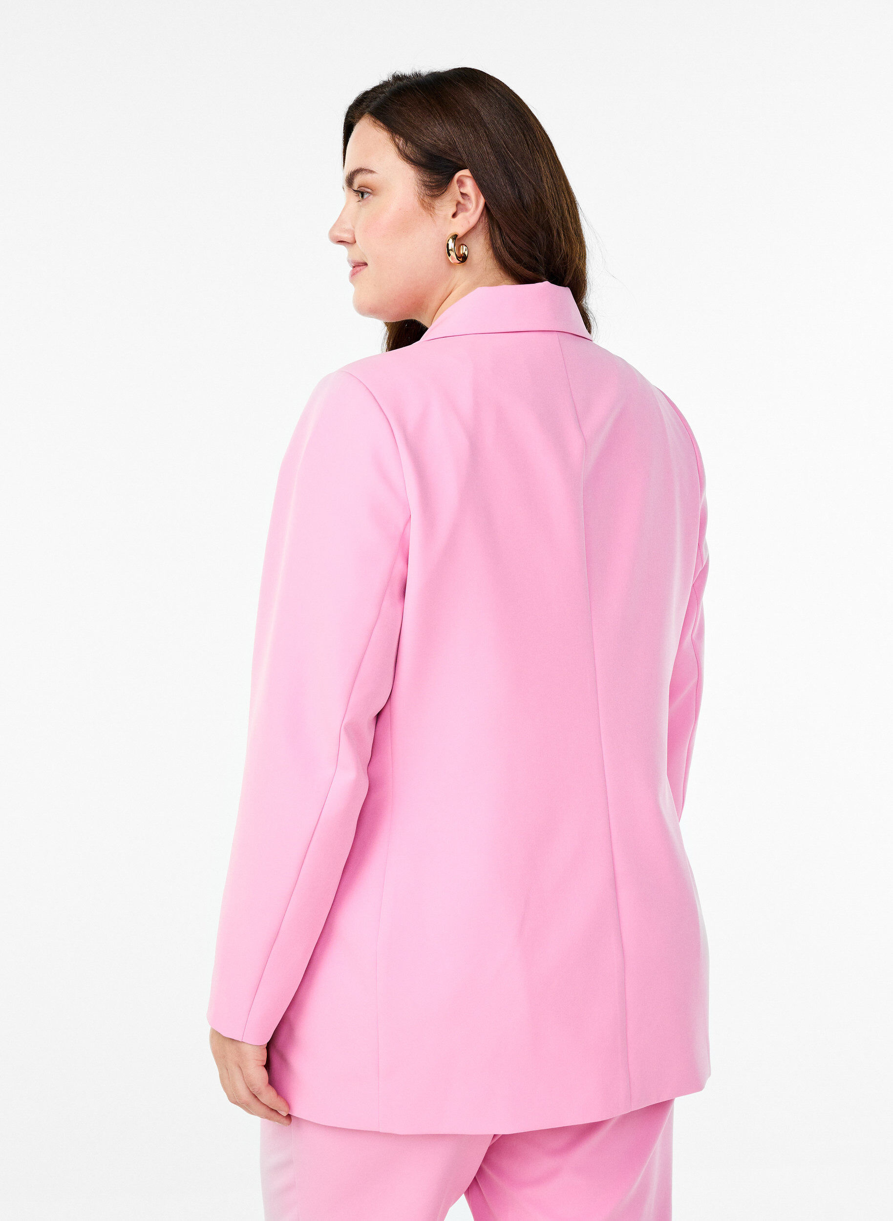 Zizzi Klassischer Blazer mit Knopfverschluss, Pink, Model image number 2
