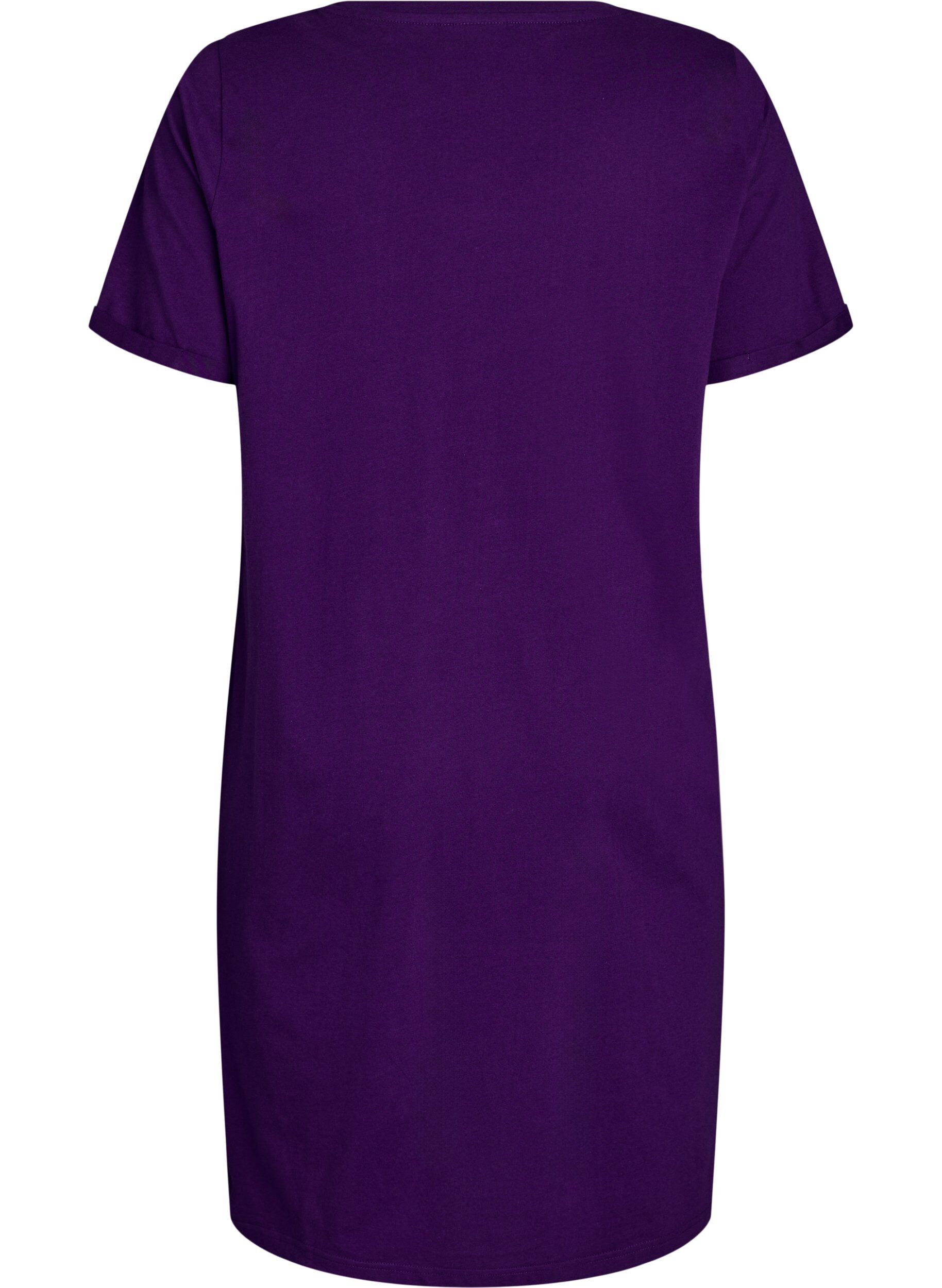 Zizzi Kurz&auml;rmeliges Nachthemd aus Bio-Baumwolle, Blau, Packshot image number 1