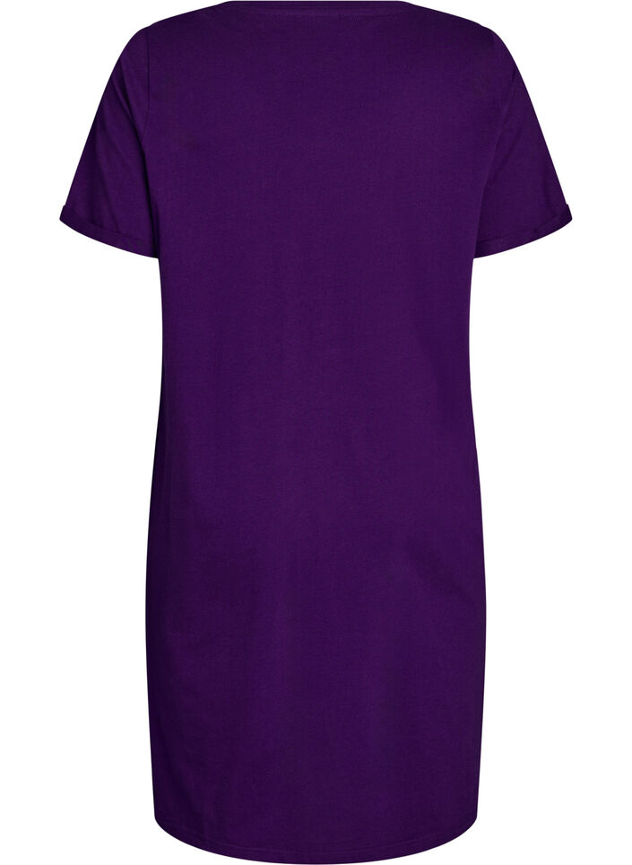 Kurz&auml;rmeliges Nachthemd aus Bio-Baumwolle, Blau, Packshot image number 1