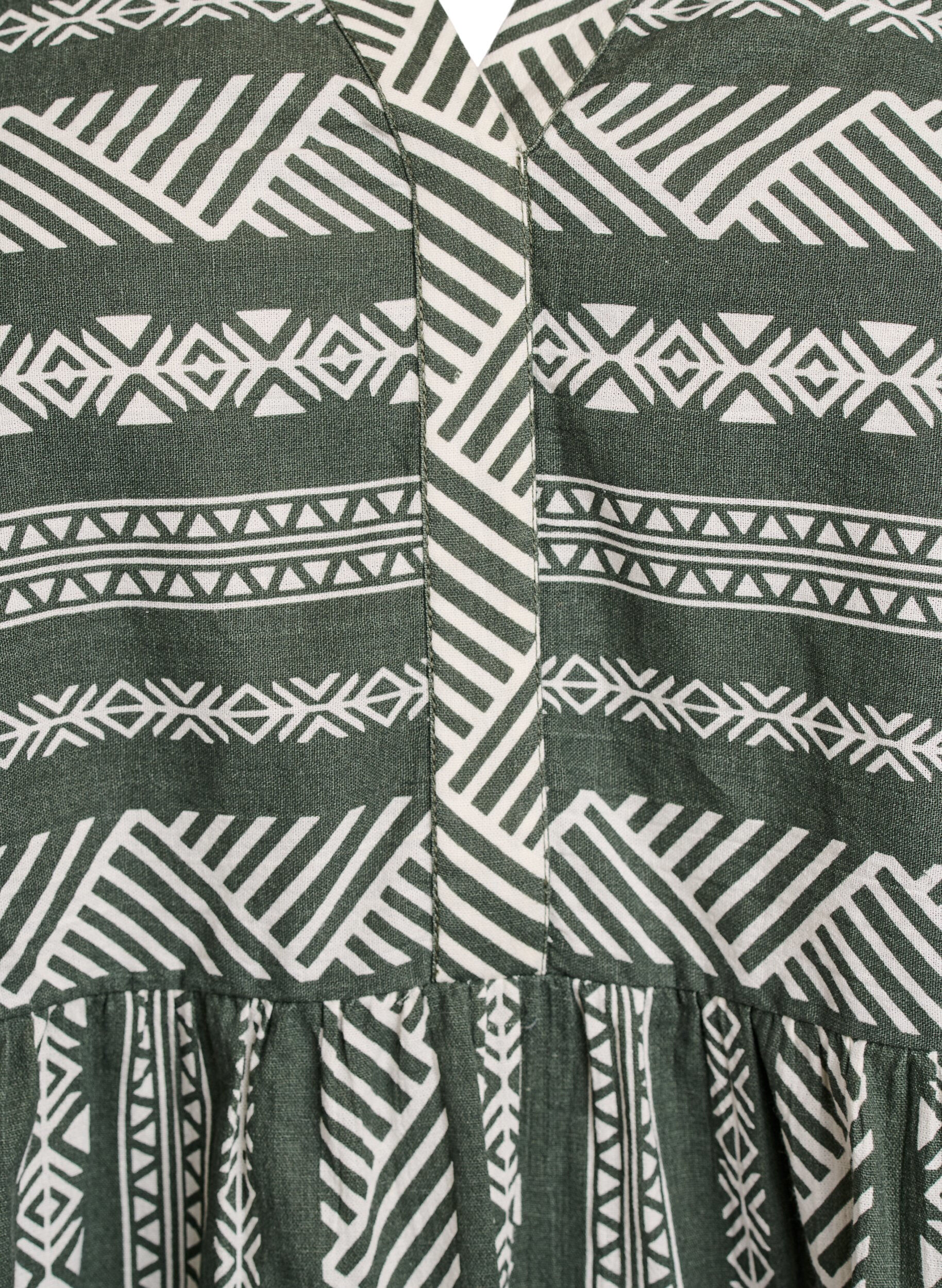 Zizzi Kleid mit Grafikprint und 3/4-&Auml;rmeln, Gr&uuml;n, Packshot image number 2