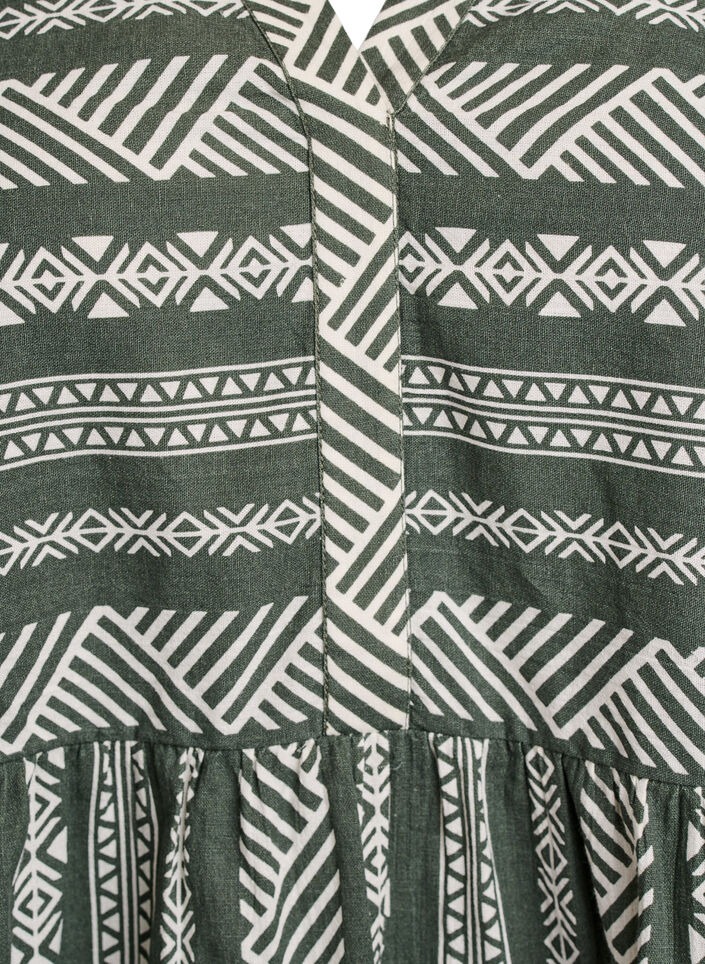 Kleid mit Grafikprint und 3/4-Ärmeln, Grün, Packshot image number 2