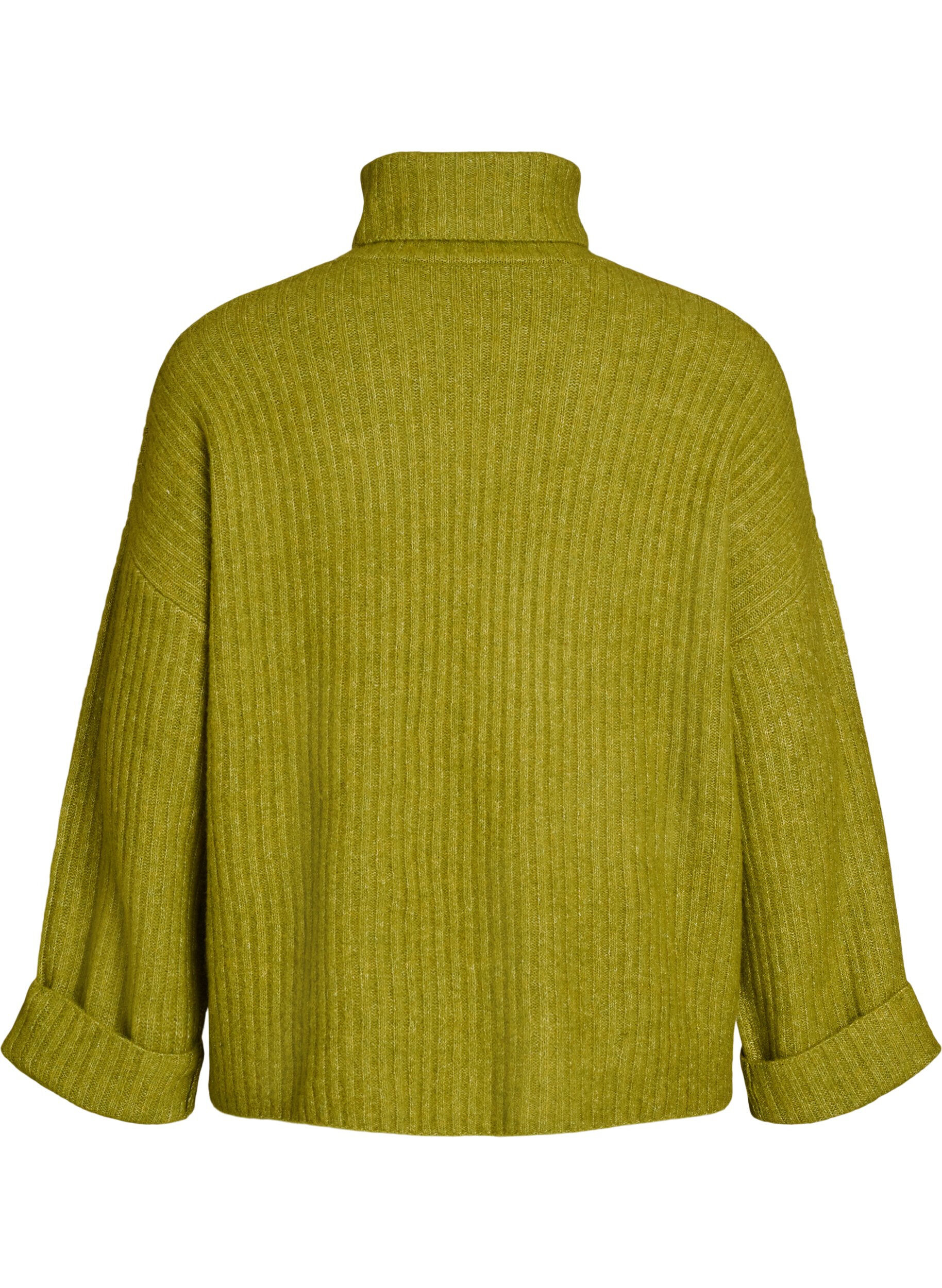 ZizziStricktop mit Rollkragen, Gr&uuml;n, Packshot image number 1
