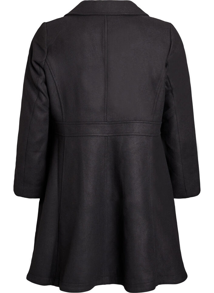Wollmantel in A-Linie mit Taschen, Schwarz, Packshot image number 1
