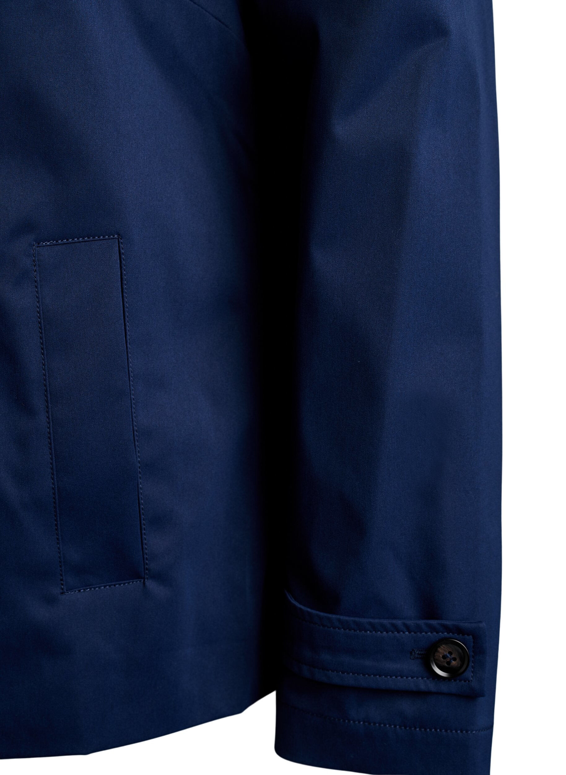 Zizzi Kurzer Trenchcoat mit Kragen und Raglan&auml;rmeln, Blau, Packshot image number 3