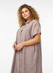 Lange Bluse aus Viskose und Leinen, Braun, Model image number 2