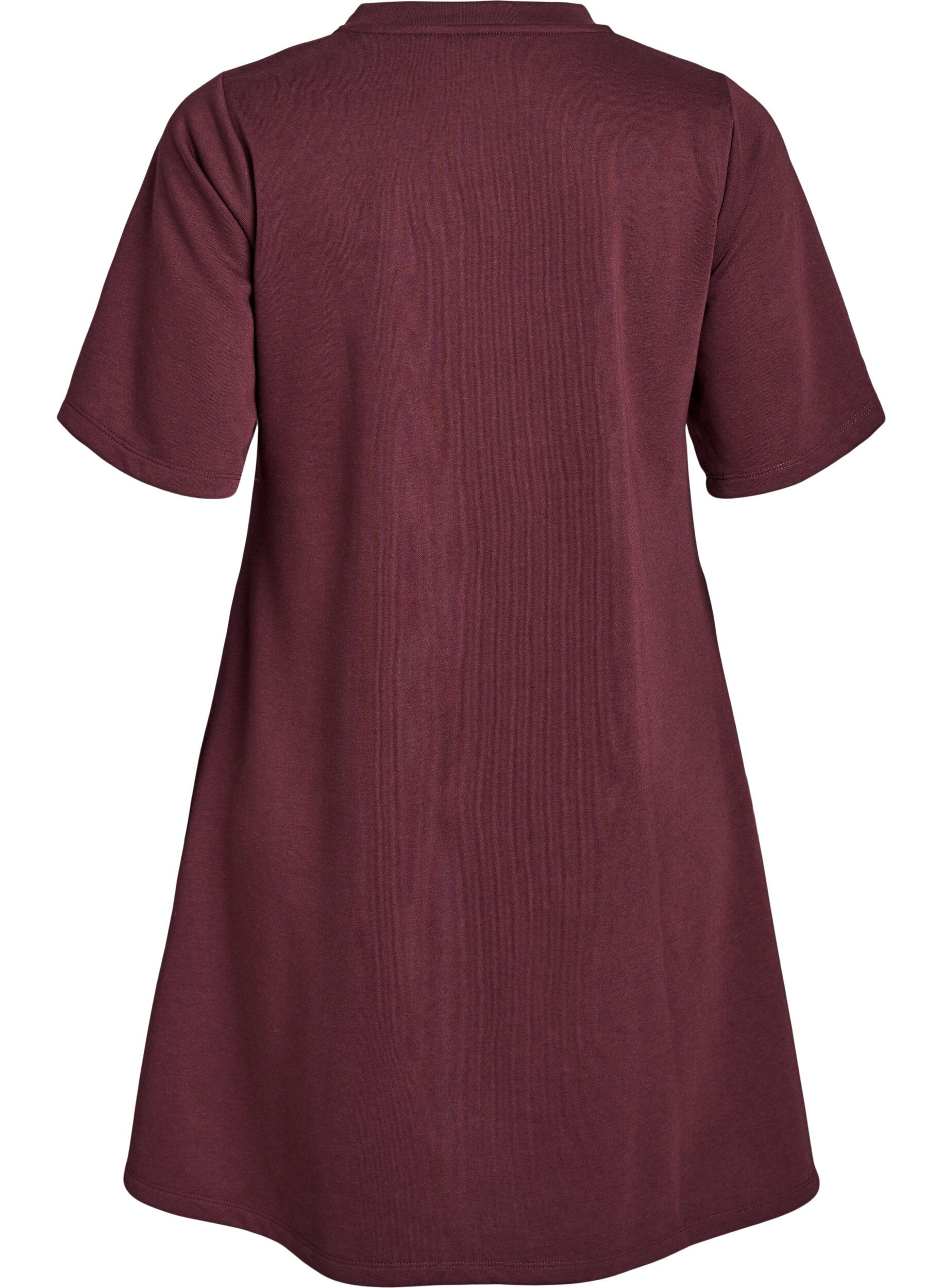 Zizzi Knielanges Jerseykleid mit Taschen und A-Schnitt., Dunkles Bordeaux, Packshot image number 1