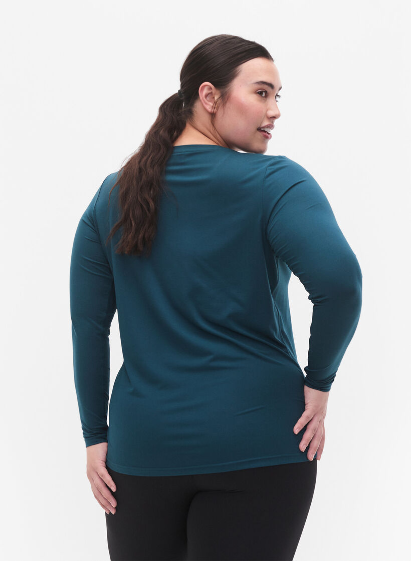 Langärmeliges Trainingsshirt, Deep Teal, Model image number 1